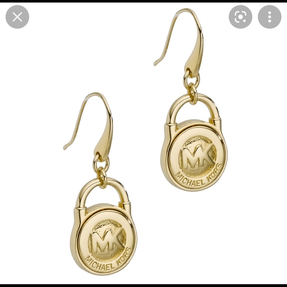 EUC Michael Kors Gold or Silver Lock Dangle Earrings